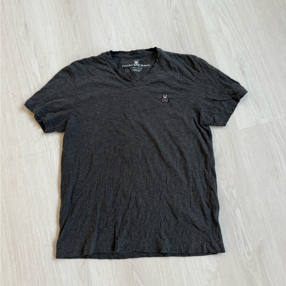 MEN'S PSYCHO BUNNY Heather Gray V-NECK SIZE 4